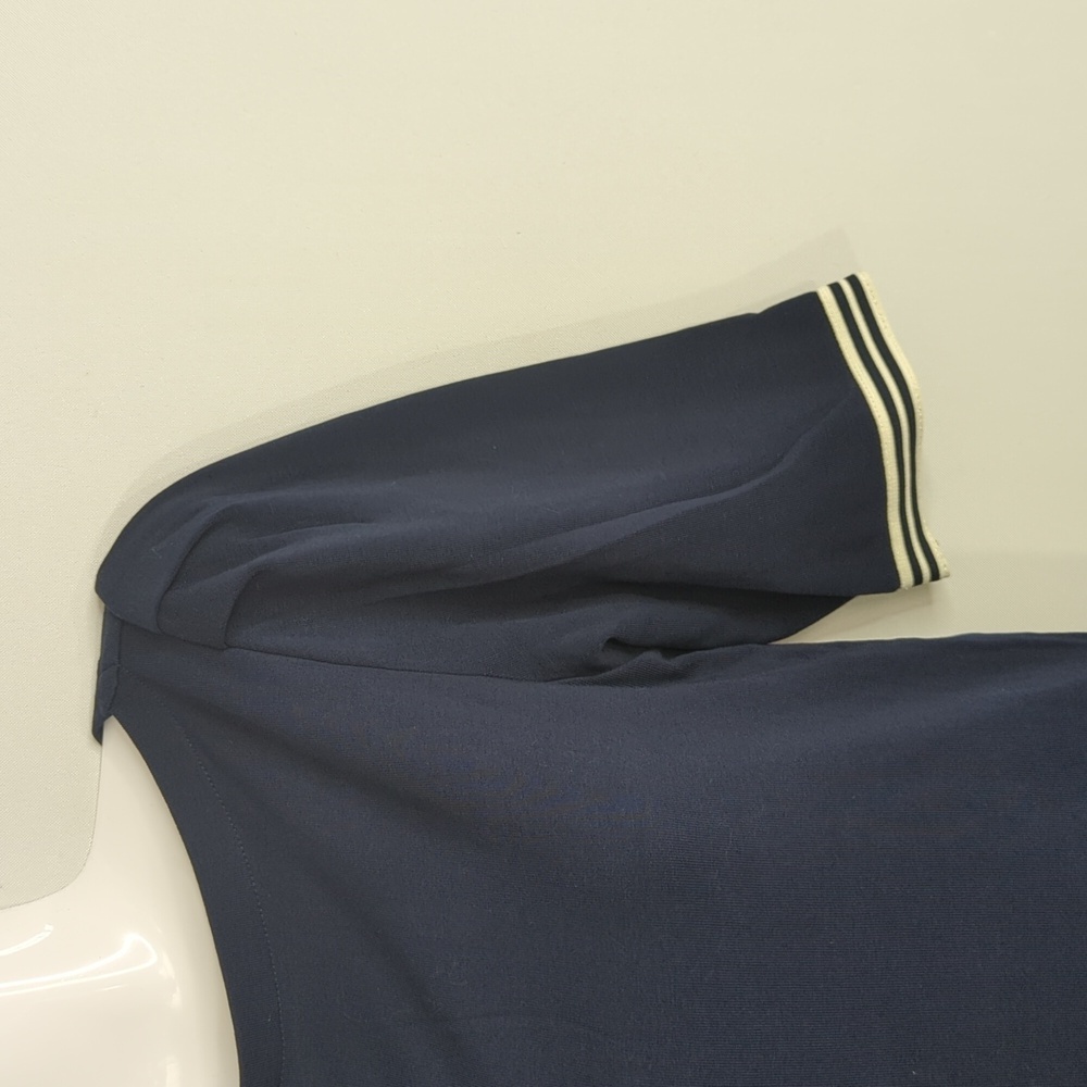 Lauren Ralph Lauren Navy Puff Sleeve Cotton Top Women's Small Coastal Nautical - Picture 3 of 7